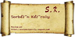 Sorbán Károly névjegykártya