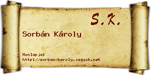 Sorbán Károly névjegykártya