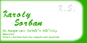 karoly sorban business card